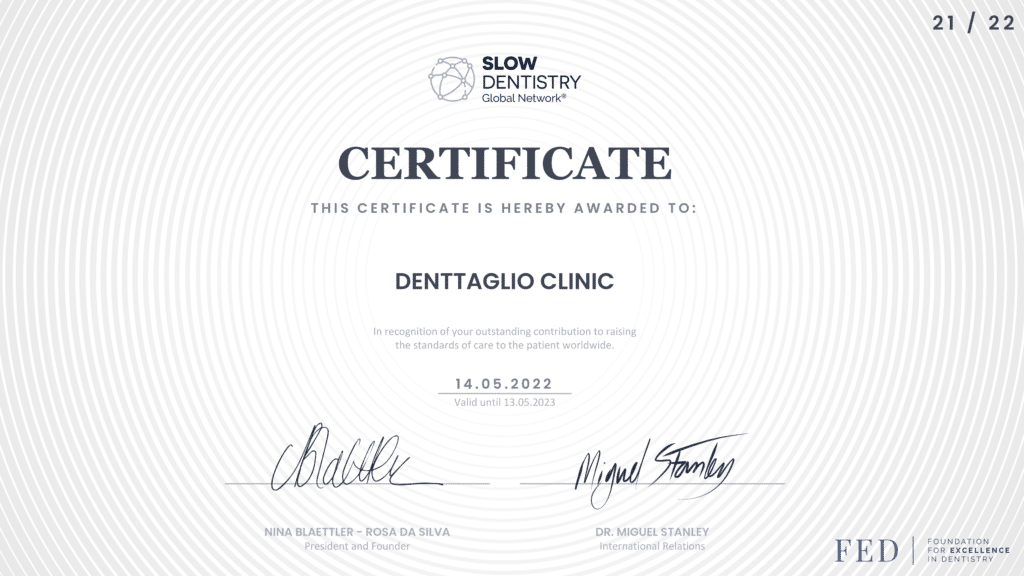 Clinica acreditata Slow Dentistry